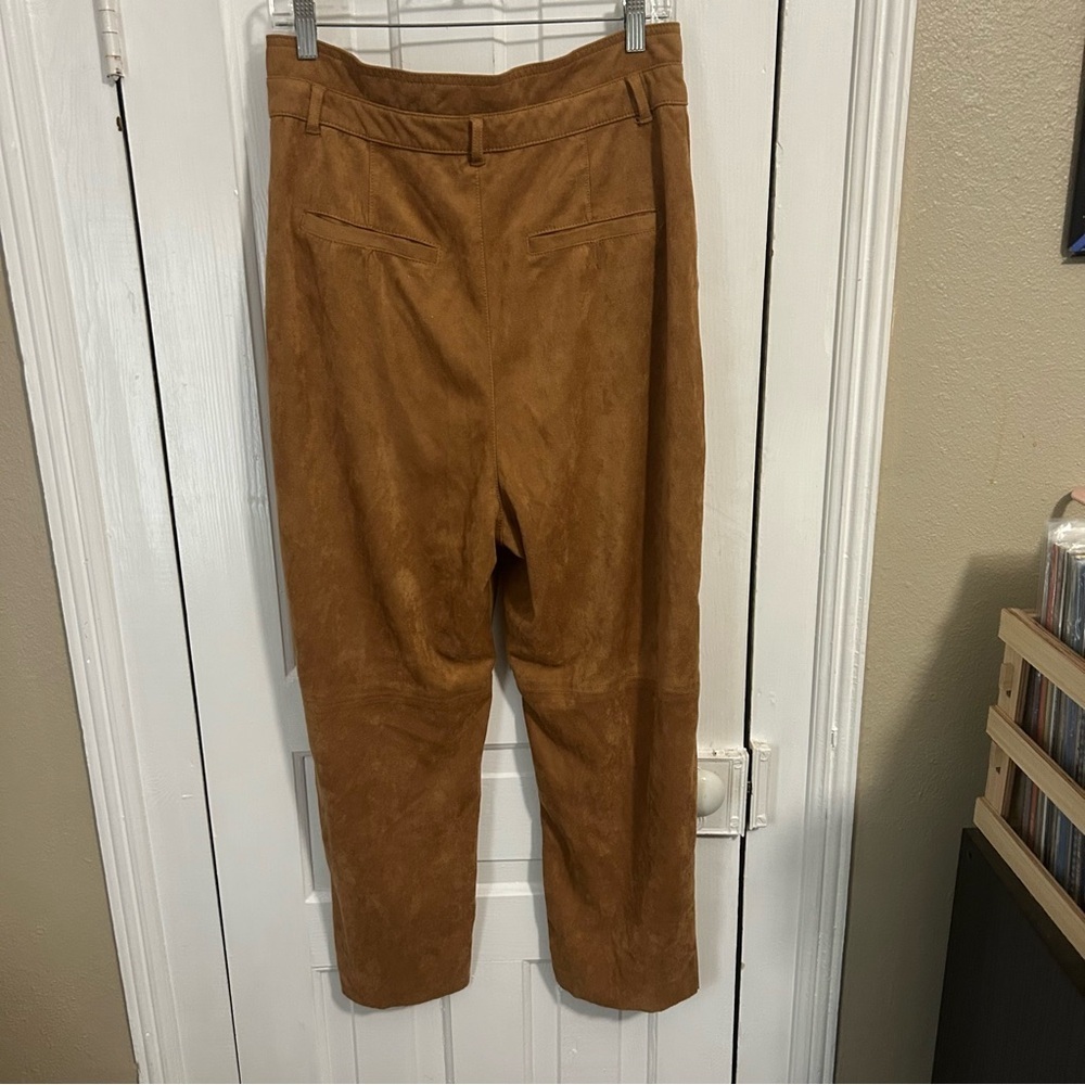 Free People Nightfall Vegan Suede Pants Camel Brown Size 10 M2 - Picture 3 of 9